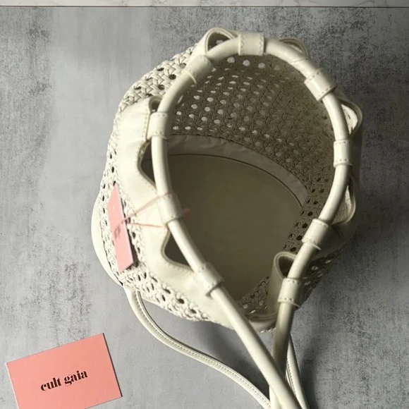 Cult Gaia Fifi Backpack in White Leather New Women's Bag - Picture 2 of 10